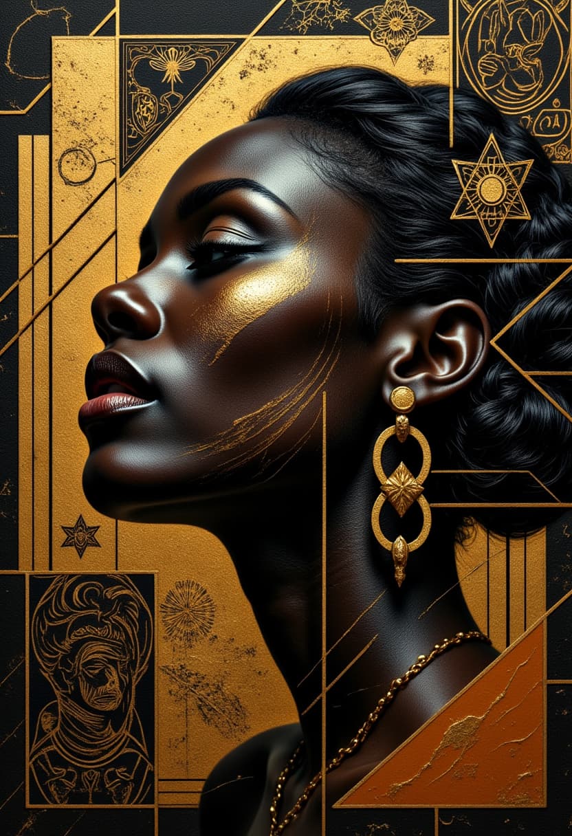 Golden Art Deco Women 1 - Image 1